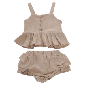 Harper cotton two-piece- Dark beige